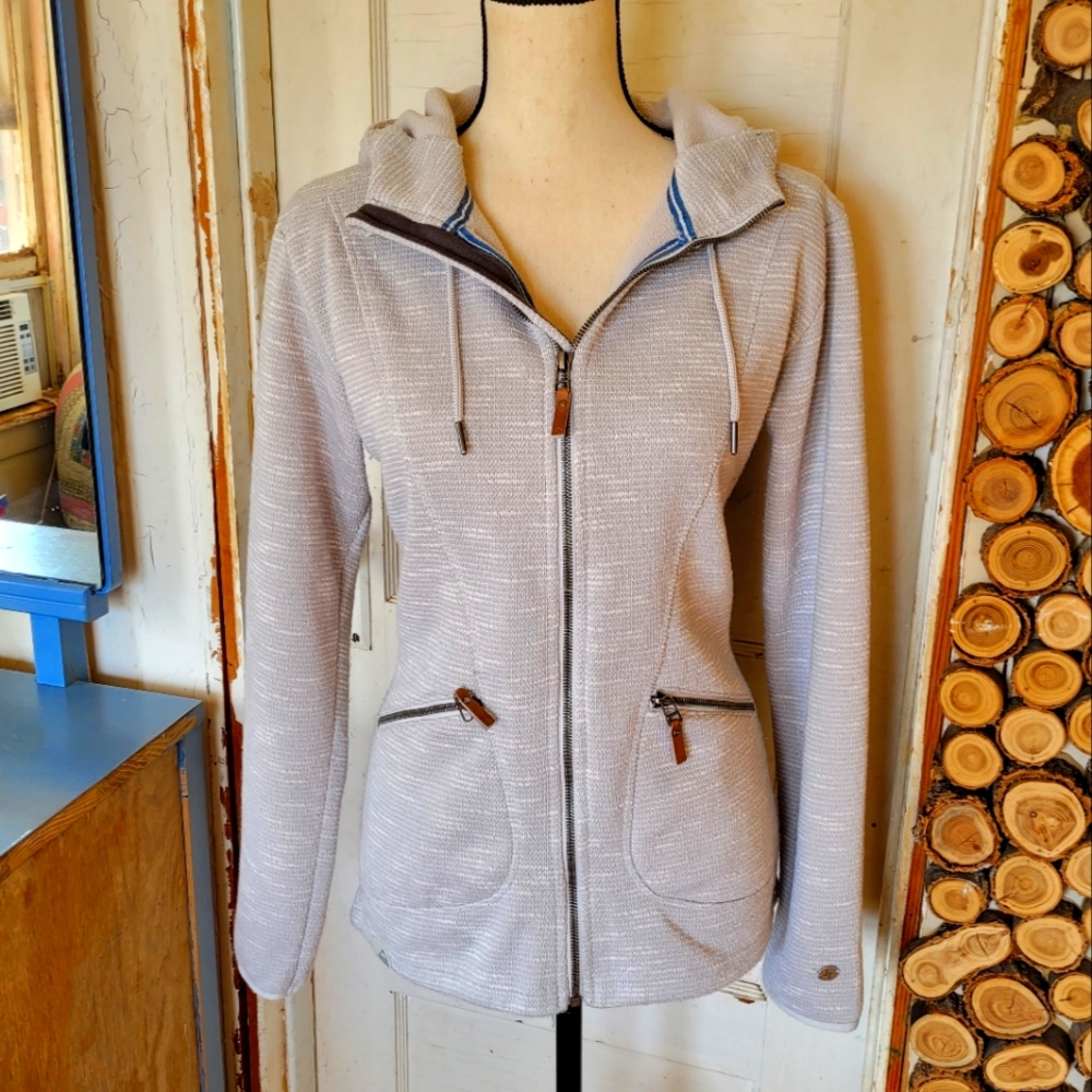 McKinley Gray Lightweight Hooded Activewear Zipper Jacket Women's Size Medium